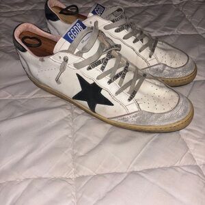 Golden Goose White and Black Star Sneakers
